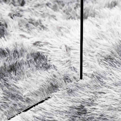 Hoogpolig vloerkleed NAVARRA 120x120 cm polyester lichtgrijs