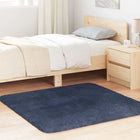 High-pile rug NAVARRA 120x120 cm polyester navy blue