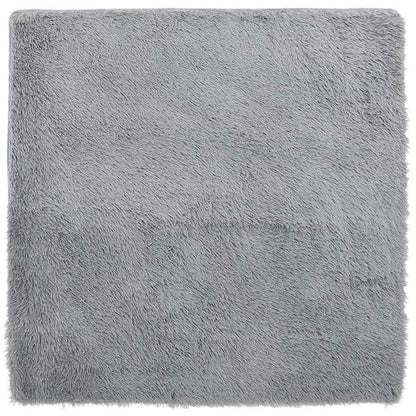 Hoogpolig vloerkleed NAVARRA 120x120 cm polyester zilvergrijs