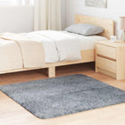 High-pile rug NAVARRA 120x120 cm polyester silver grey