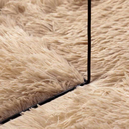 Hoogpolig vloerkleed NAVARRA 160x160 cm polyester beige