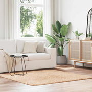 Vloerkleed hoogpolig 160x160 cm polyester beige