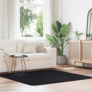 Vloerkleed 160x160 cm polyester zwart