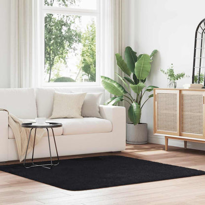 Hoogpolig vloerkleed NAVARRA 160x160 cm polyester zwart