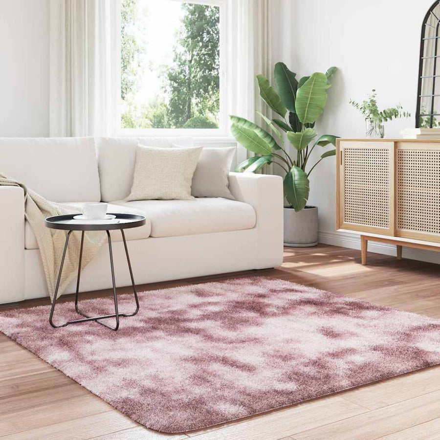 Hoogpolig vloerkleed NAVARRA 160x160 cm polyester stoffig roze