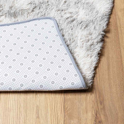 Hoogpolig vloerkleed NAVARRA 160x160 cm polyester lichtgrijs