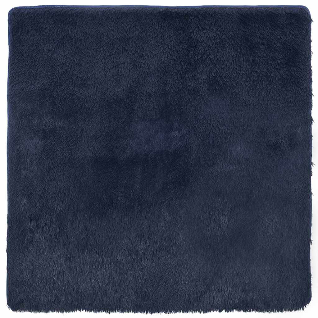 Hoogpolig vloerkleed NAVARRA 160x160 cm polyester marineblauw
