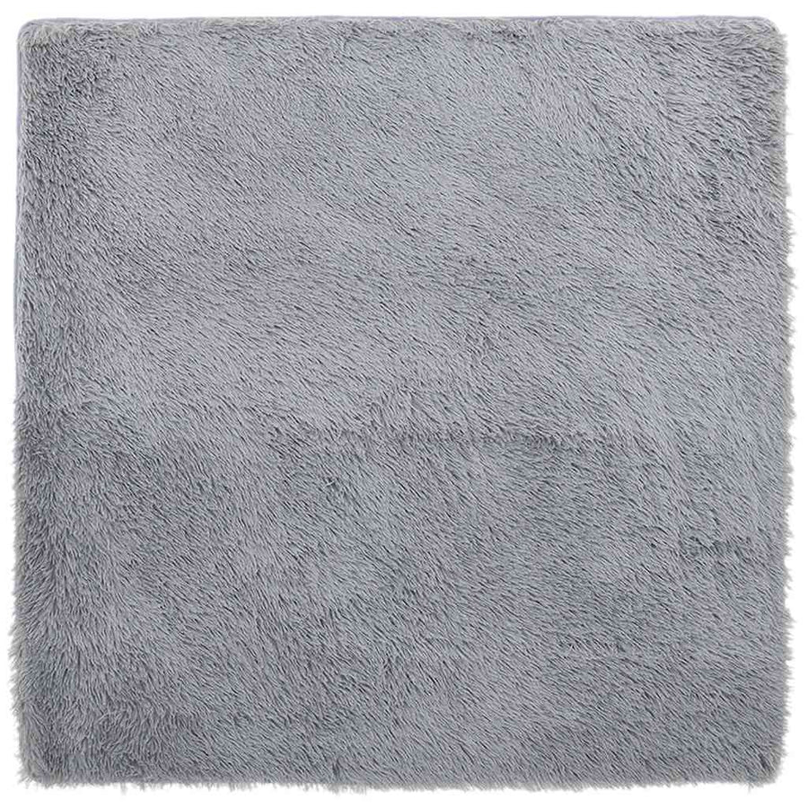 Hoogpolig vloerkleed NAVARRA 160x160 cm polyester zilvergrijs