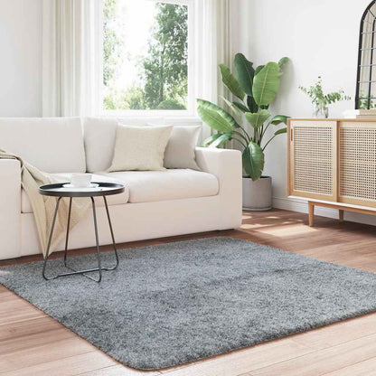 Hoogpolig vloerkleed NAVARRA 160x160 cm polyester zilvergrijs