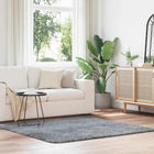High-pile rug NAVARRA 160x160 cm polyester silver-grey