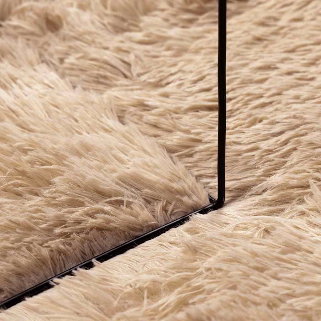 Hoogpolig vloerkleed NAVARRA 200x200 cm polyester beige