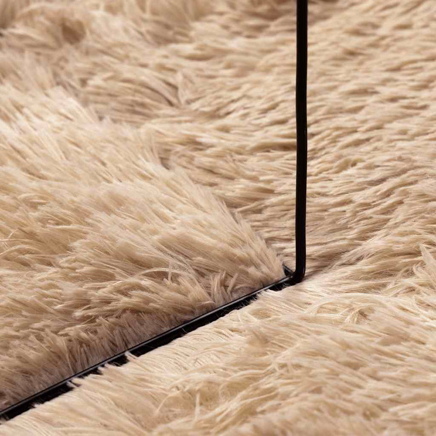 Hoogpolig vloerkleed NAVARRA 200x200 cm polyester beige