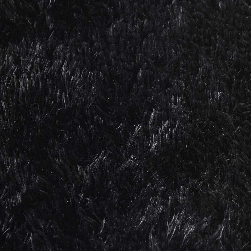 Hoogpolig vloerkleed NAVARRA 200x200 cm polyester zwart