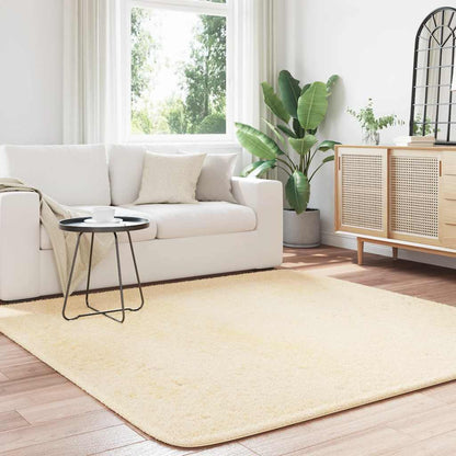 Hoogpolig vloerkleed NAVARRA 200x200 cm polyester crèmekleurig