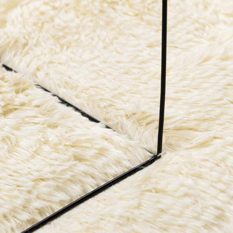 Hoogpolig vloerkleed NAVARRA 200x200 cm polyester crèmekleurig