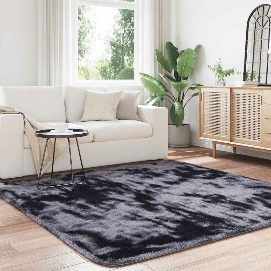 Hoogpolig vloerkleed NAVARRA 200x200 cm polyester donkergrijs