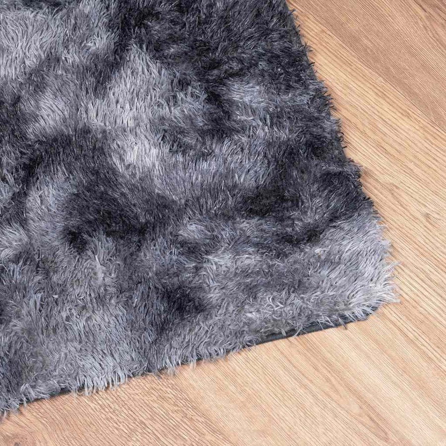 Hoogpolig vloerkleed NAVARRA 200x200 cm polyester donkergrijs