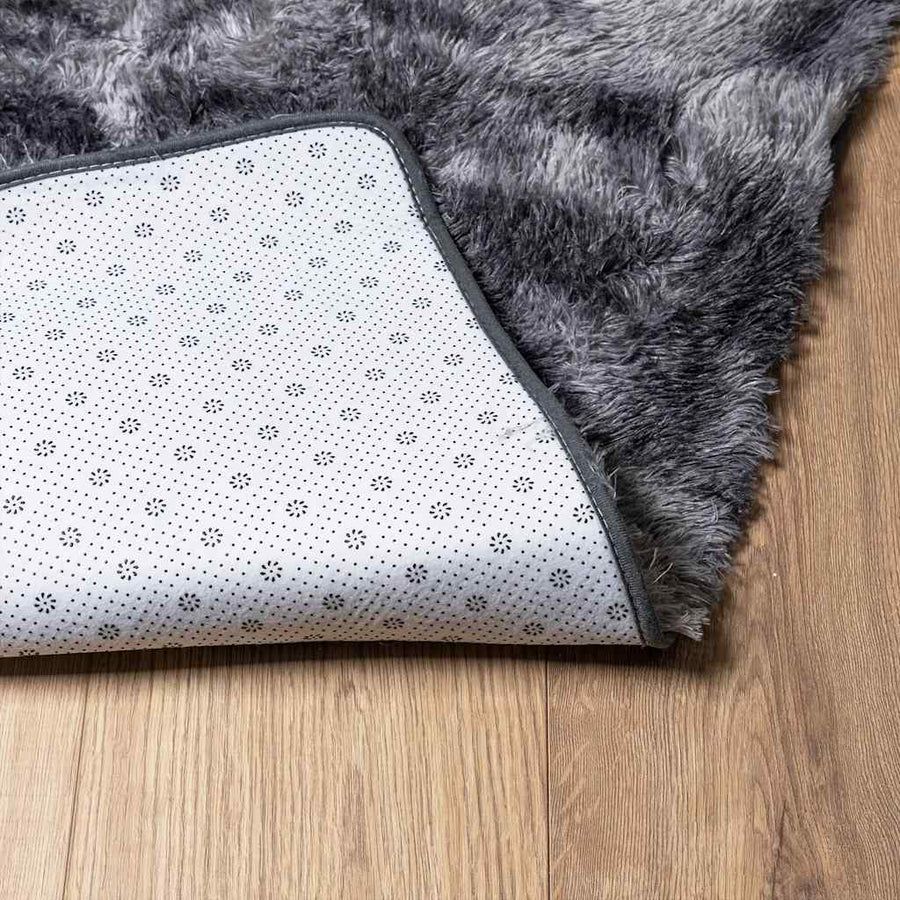 Hoogpolig vloerkleed NAVARRA 200x200 cm polyester donkergrijs