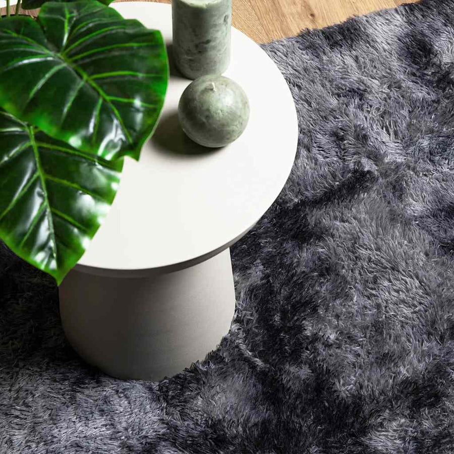 Hoogpolig vloerkleed NAVARRA 200x200 cm polyester donkergrijs