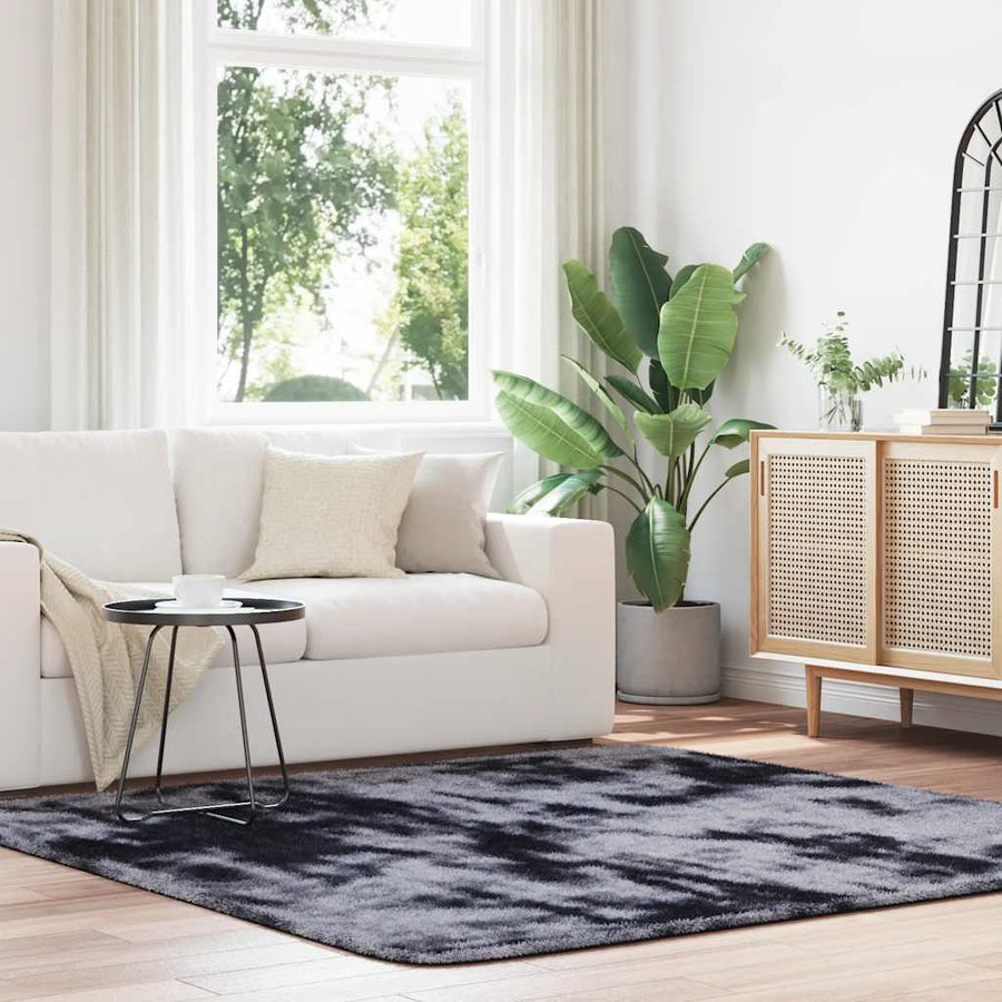 Hoogpolig vloerkleed NAVARRA 200x200 cm polyester donkergrijs