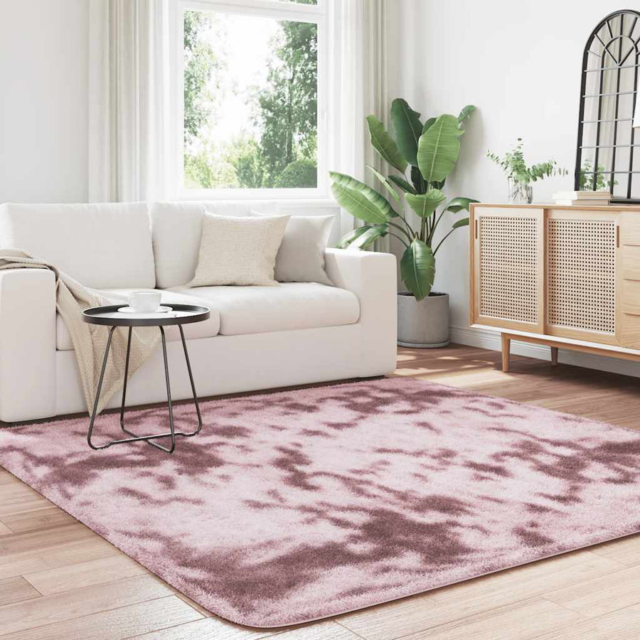Hoogpolig vloerkleed NAVARRA 200x200 cm polyester stoffig roze