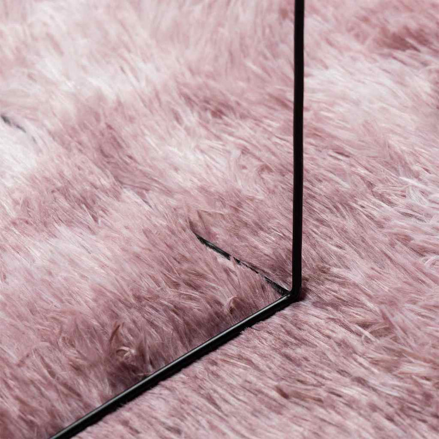Hoogpolig vloerkleed NAVARRA 200x200 cm polyester stoffig roze