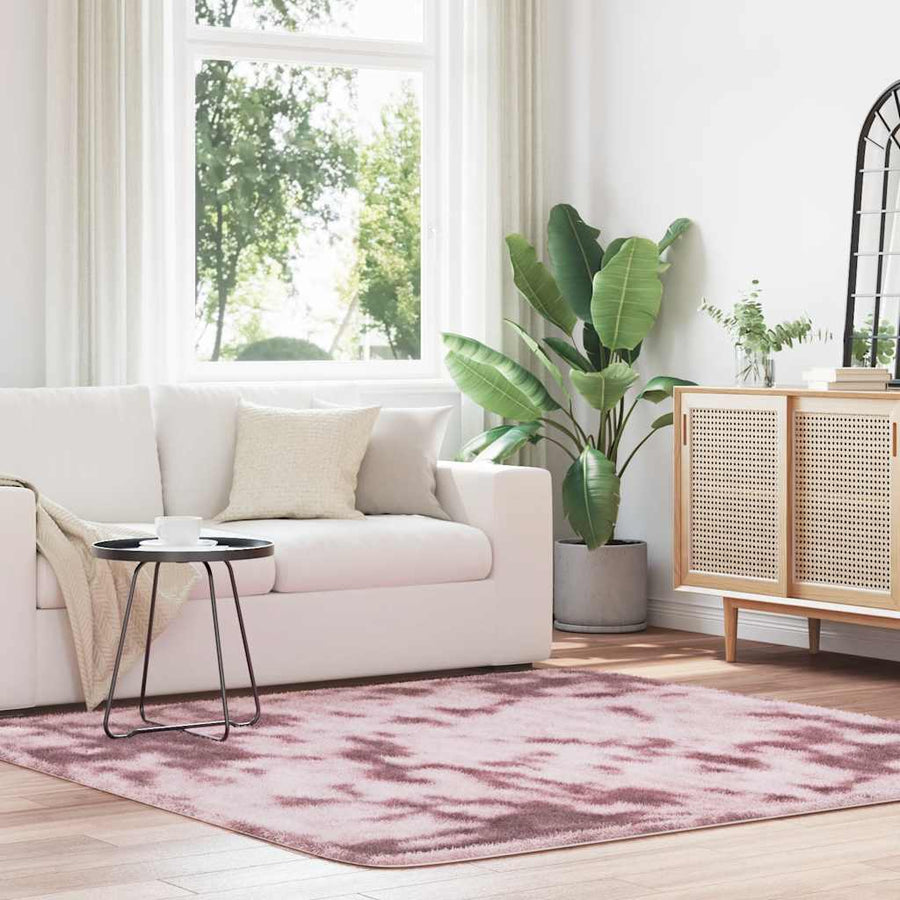 Hoogpolig vloerkleed NAVARRA 200x200 cm polyester stoffig roze