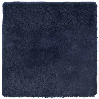 Hoogpolig vloerkleed NAVARRA 200x200 cm polyester marineblauw