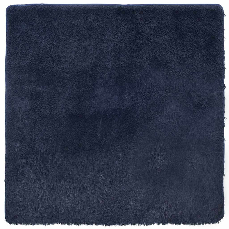 Hoogpolig vloerkleed NAVARRA 200x200 cm polyester marineblauw