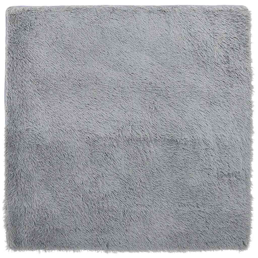 Hoogpolig vloerkleed NAVARRA 200x200 cm polyester zilvergrijs