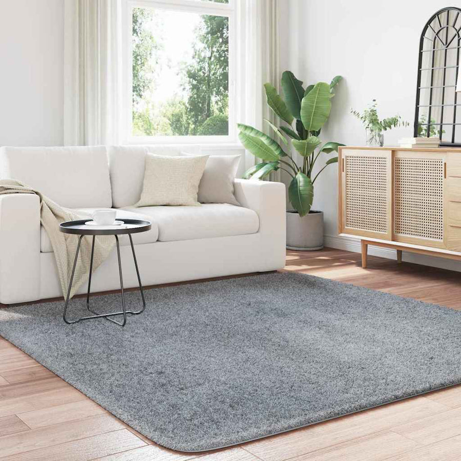 Hoogpolig vloerkleed NAVARRA 200x200 cm polyester zilvergrijs