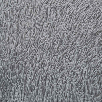 Hoogpolig vloerkleed NAVARRA 200x200 cm polyester zilvergrijs