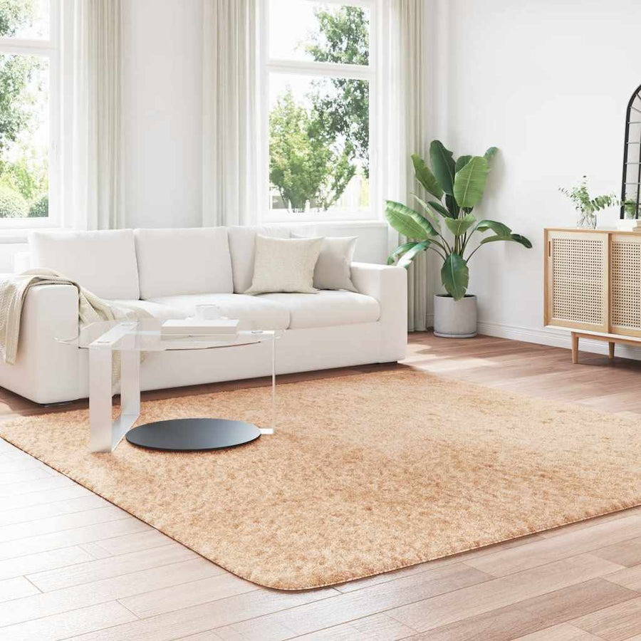 Hoogpolig vloerkleed NAVARRA 240x240 cm polyester beige
