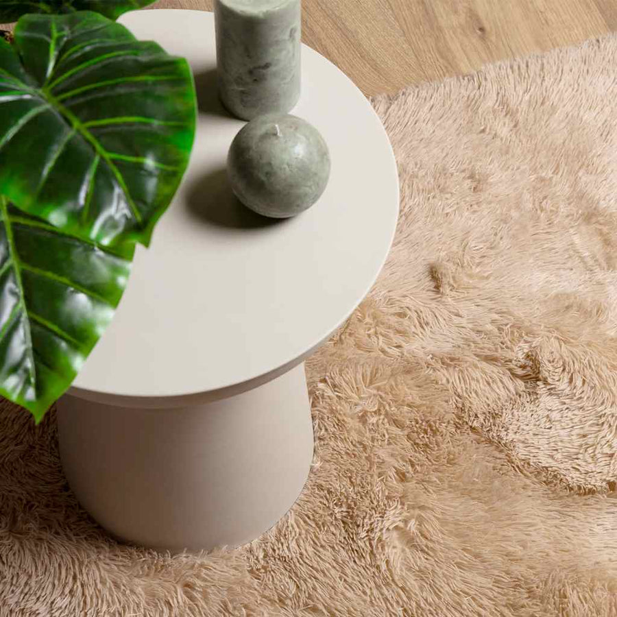 Hoogpolig vloerkleed NAVARRA 240x240 cm polyester beige
