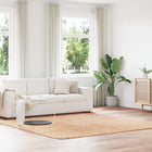 Vloerkleed hoogpolig 240x240 cm polyester beige