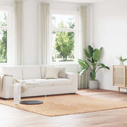 Vloerkleed hoogpolig 240x240 cm polyester beige