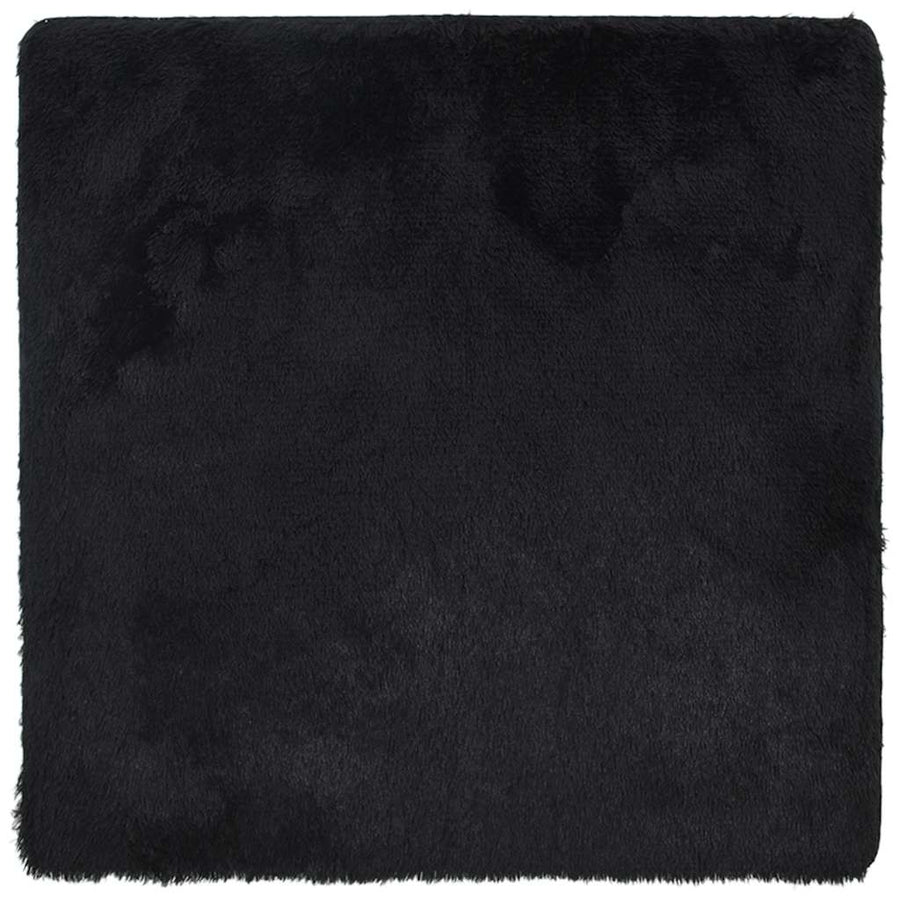 Hoogpolig vloerkleed NAVARRA 240x240 cm polyester zwart