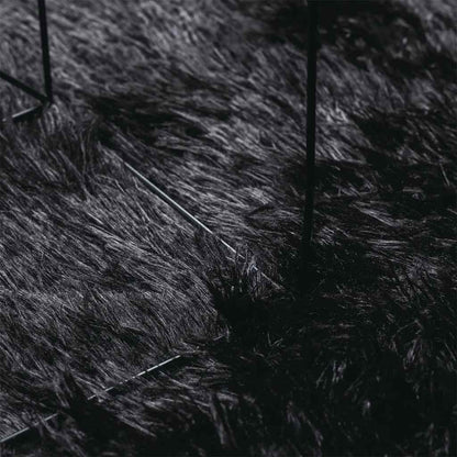 Hoogpolig vloerkleed NAVARRA 240x240 cm polyester zwart