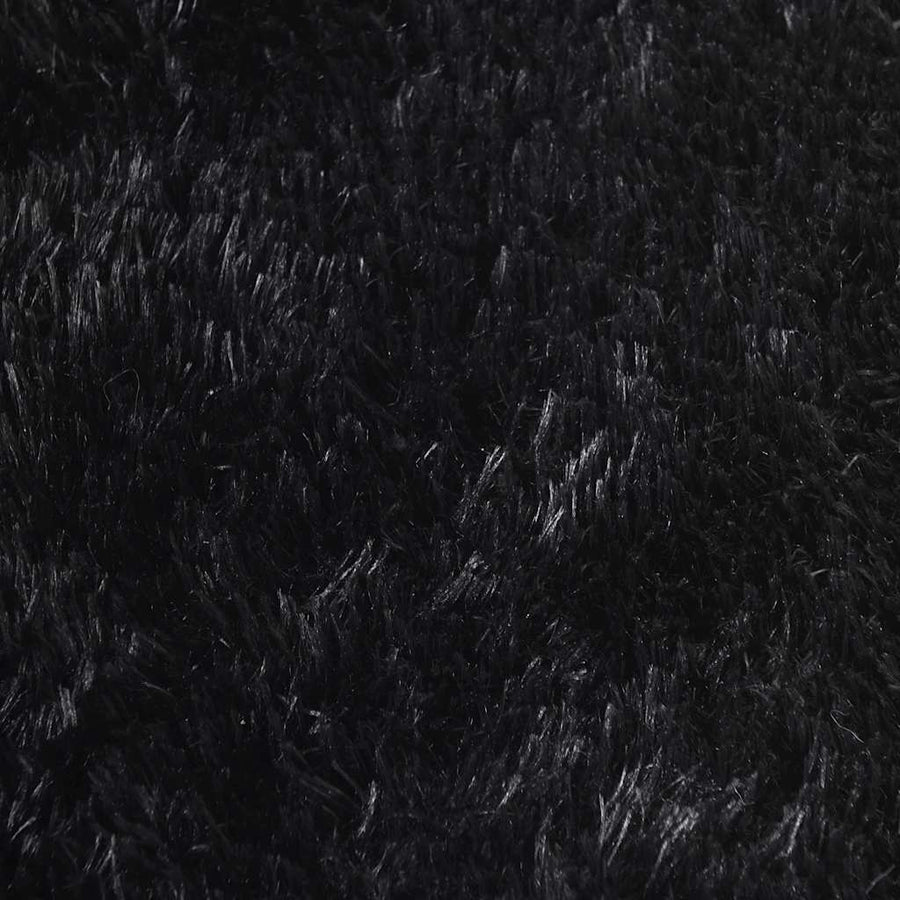 Hoogpolig vloerkleed NAVARRA 240x240 cm polyester zwart