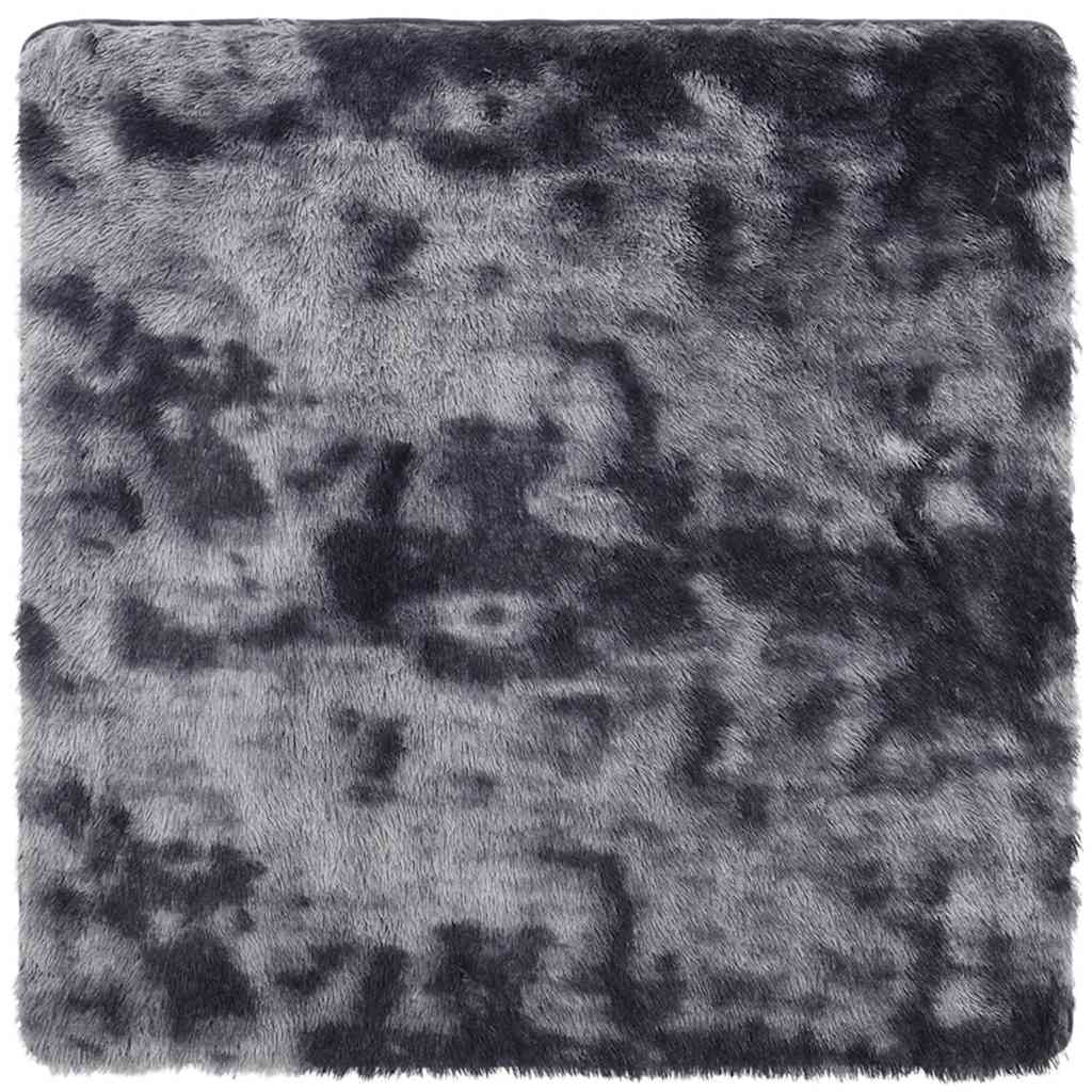 Hoogpolig vloerkleed NAVARRA 240x240 cm polyester donkergrijs
