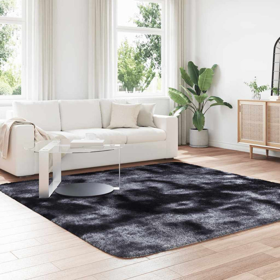Hoogpolig vloerkleed NAVARRA 240x240 cm polyester donkergrijs