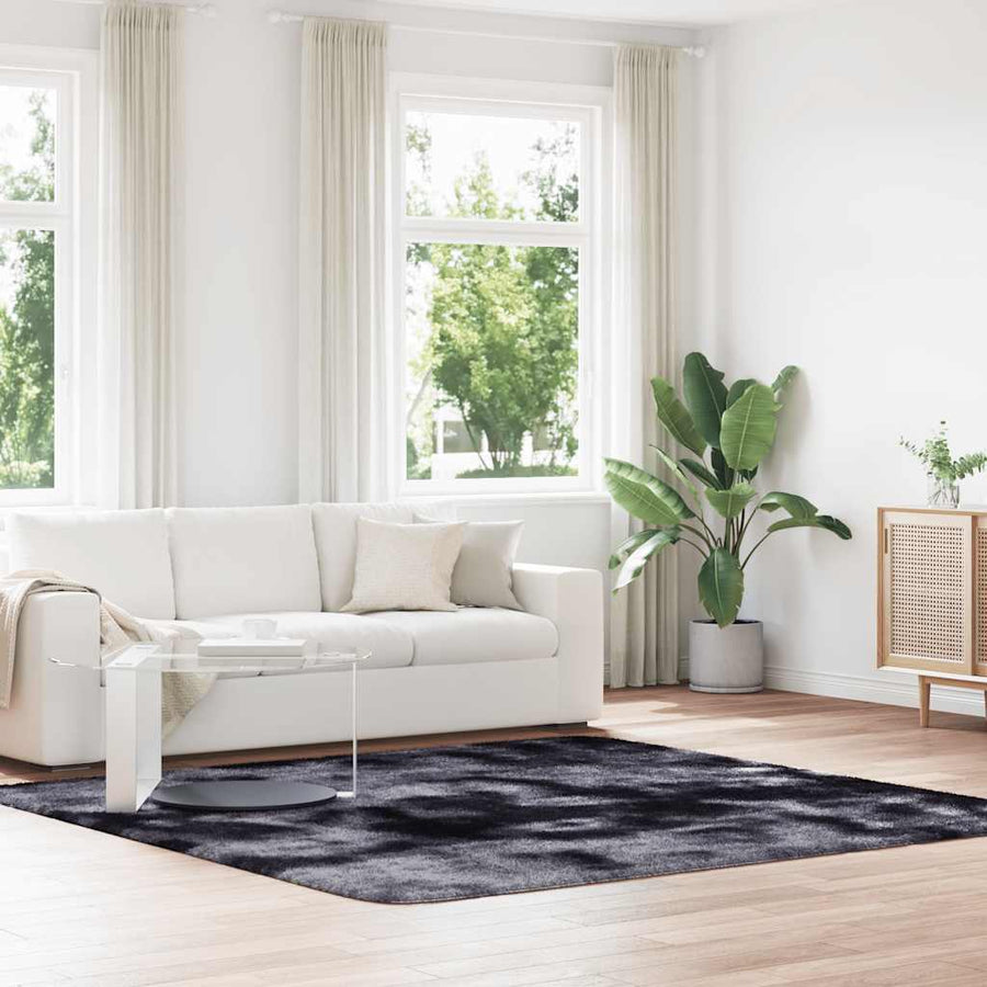 Hoogpolig vloerkleed NAVARRA 240x240 cm polyester donkergrijs