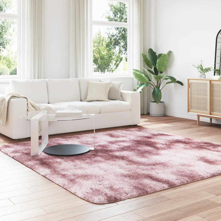 Hoogpolig vloerkleed NAVARRA 240x240 cm polyester stoffig roze