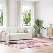 Vloerkleed 240x240 cm polyester stoffig roze hoogpolig