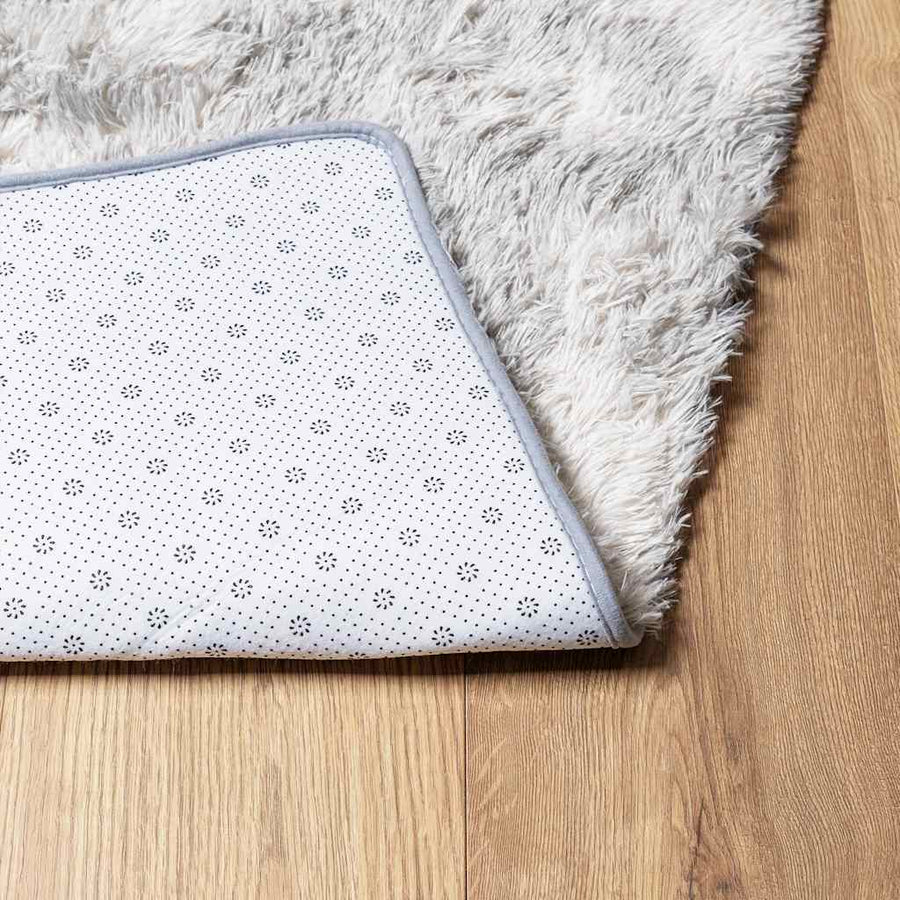 Hoogpolig vloerkleed NAVARRA 240x240 cm polyester lichtgrijs