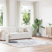 Vloerkleed 240x240 cm hoogpolig lichtgrijs polyester
