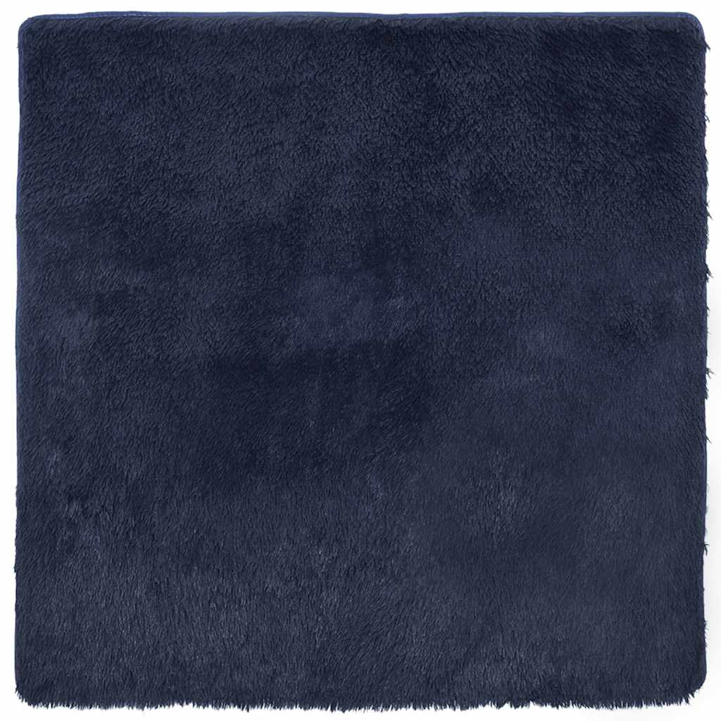 Hoogpolig vloerkleed NAVARRA 240x240 cm polyester marineblauw