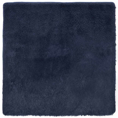 Hoogpolig vloerkleed NAVARRA 240x240 cm polyester marineblauw