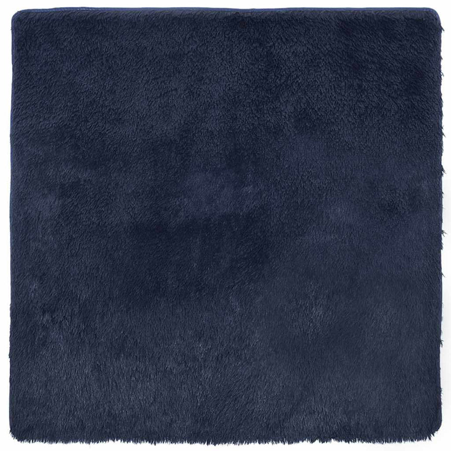 Hoogpolig vloerkleed NAVARRA 240x240 cm polyester marineblauw