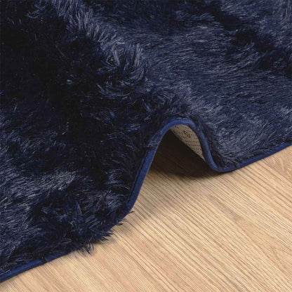 Hoogpolig vloerkleed NAVARRA 240x240 cm polyester marineblauw